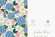 Blue Hydrangea Floral Seamless, a Pattern Graphic by Pati Charm Studio (Thumbnail 5 of 6)