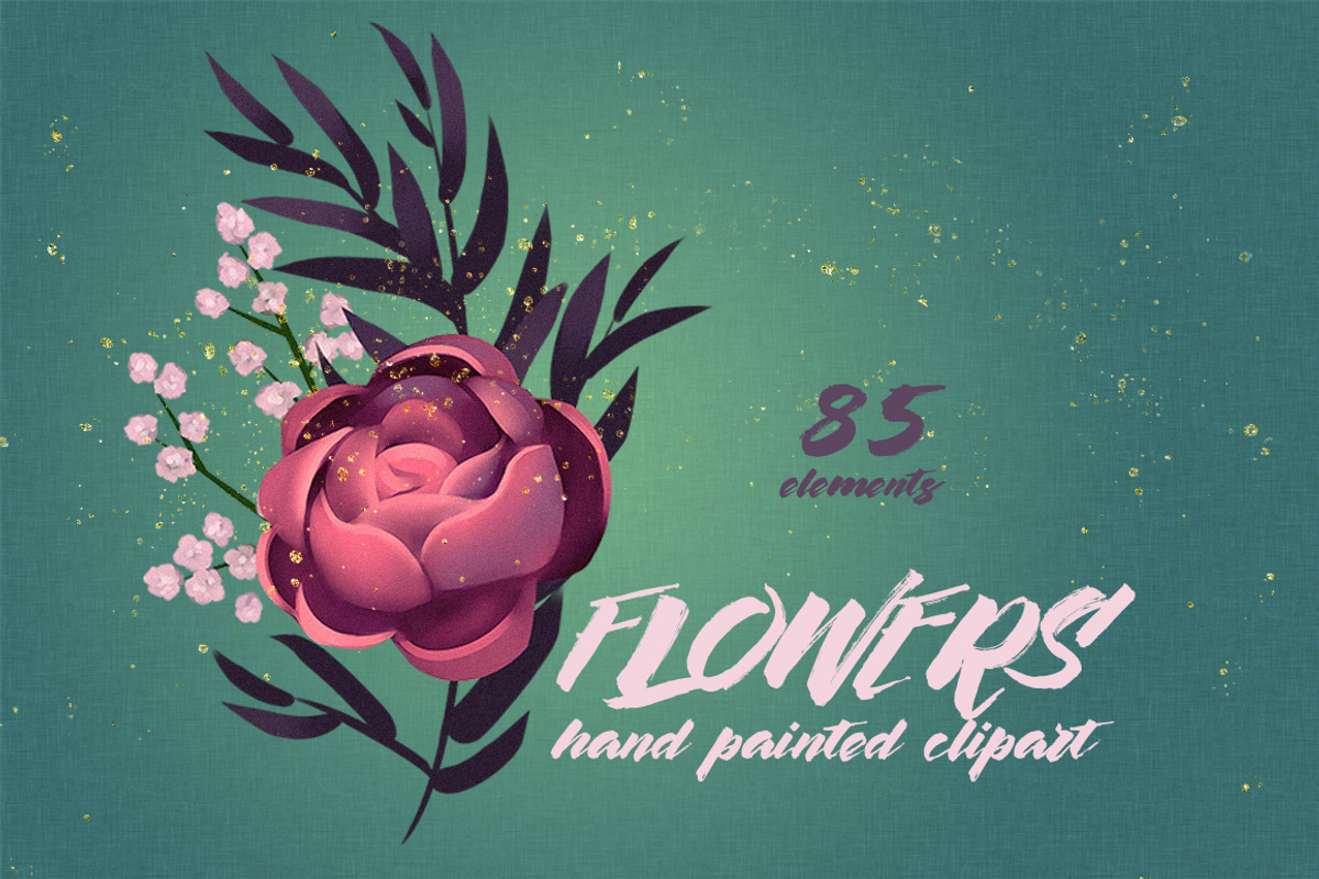 Flower Clipart, a Decorative Illustration by Ira Cvetnaya (Photo 10 of 10)