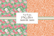 Morris Inspired Patterns Mint Coral, a Pattern Graphic by RachelStudio (Thumbnail 4 of 5)