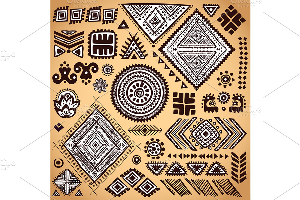 Set of Ethnic ornaments and symbols preview 2