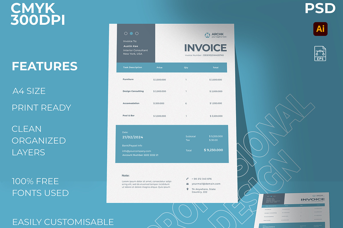 Business Invoice, a Stationery Template by kamalrawat_gd (Photo 1 of 2)