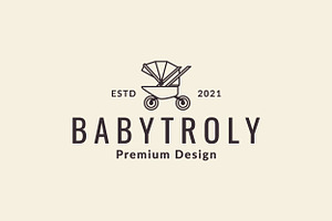 Lines Baby Trolley Logo Vector