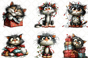 Quirky Christmas Cats Clipart, an Illustration by Black Bird Studio (Thumbnail 6 of 6)