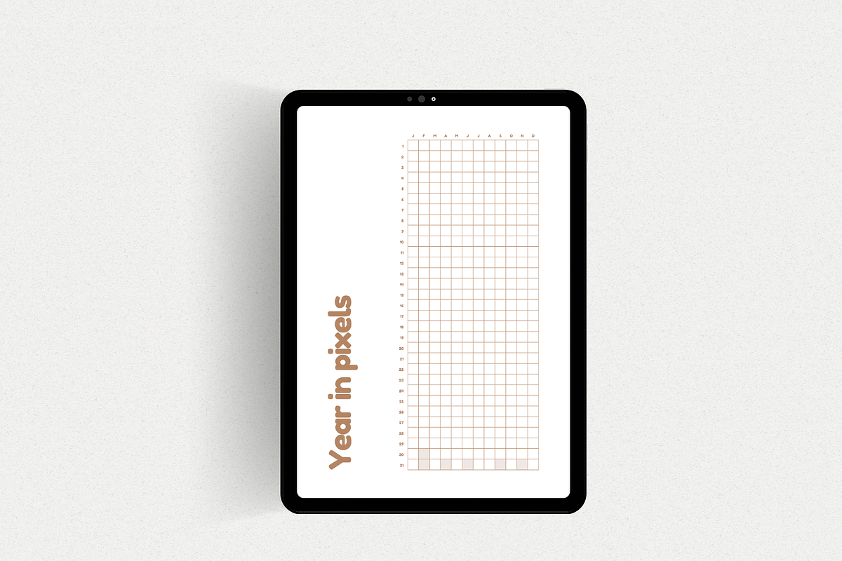 Year In Pixels Tracker Printable, a Stationery Template by The Chaos ...