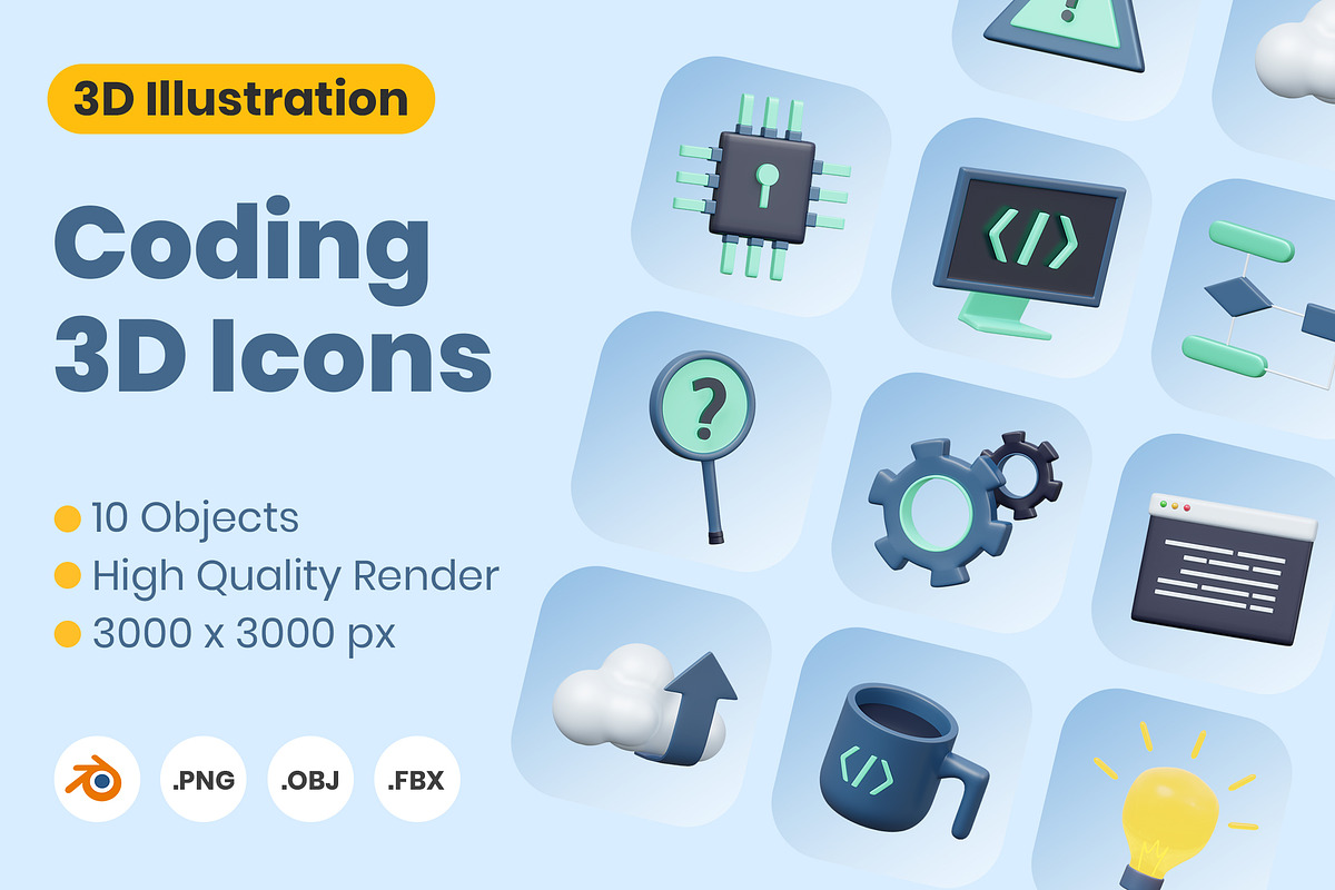 Coding Programming 3D Icons, an Object 3D Model by Rakata Studio (Photo 3 of 3)