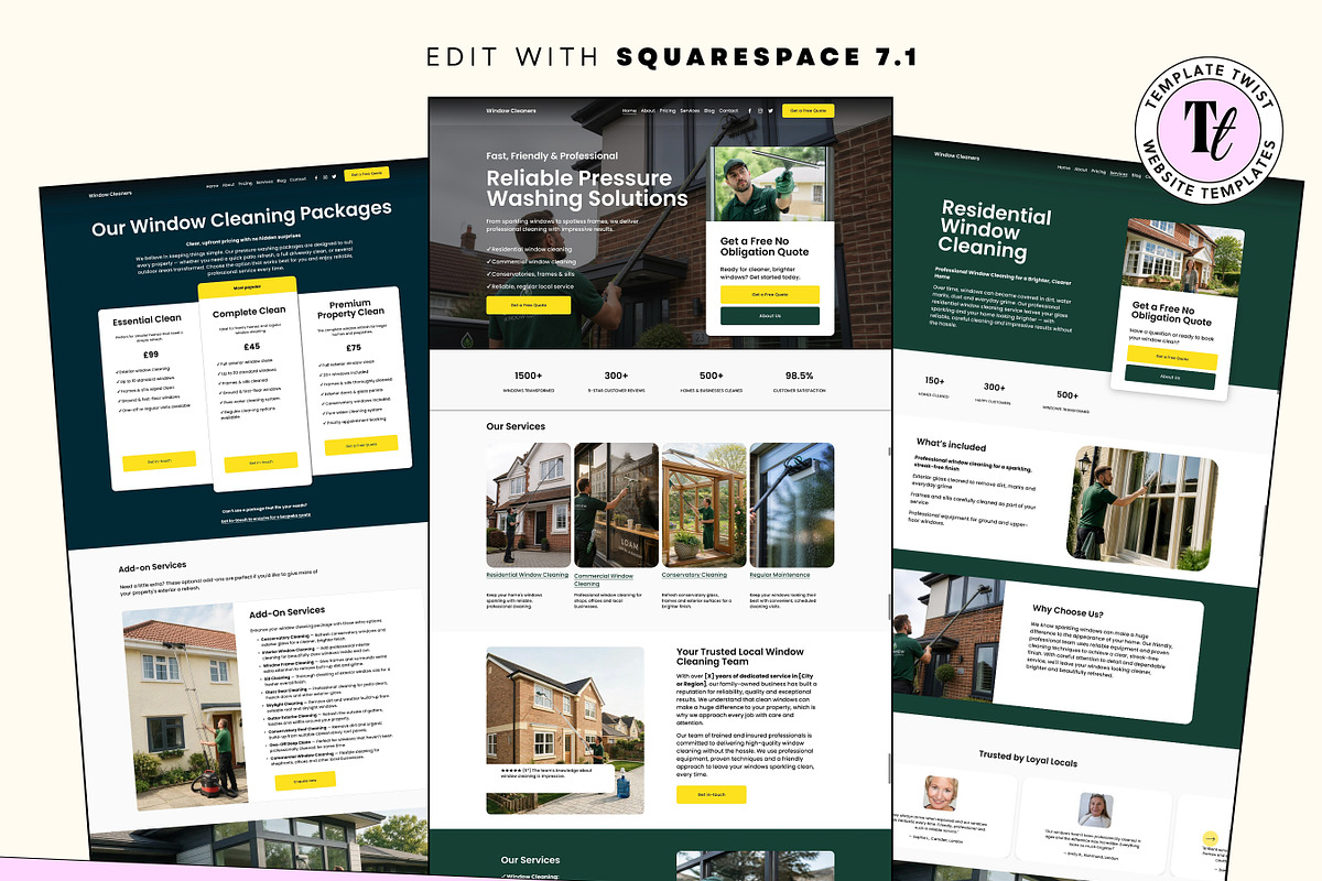 Window Cleaning Squarespace Website, a Squarespace Template by Template Twist Shop (Photo 2 of 9)