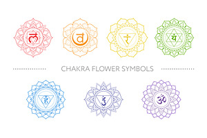 Chakra Animal Flower Symbols Set