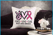 Peace Love Breast Cancer SVG PNG DFX, an Object Graphic by Creativeusart (Thumbnail 2 of 4)