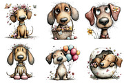 Whimsical Spring Dachshund Clipart, an Illustration by Dream Creation (Thumbnail 4 of 6)