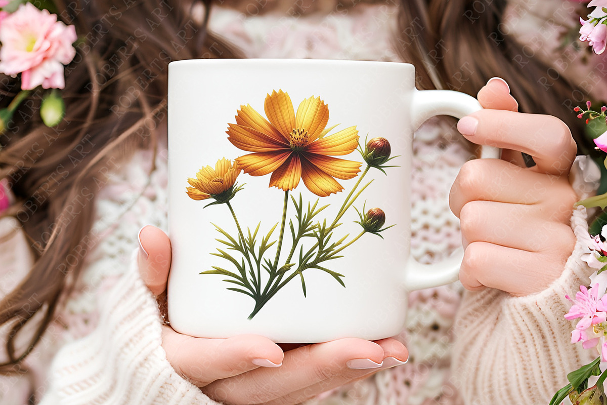 Coreopsis Flower Watercolor Clipart, a Seasonal Illustration by RobertsArt (Photo 6 of 8)