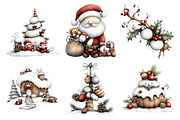 Vintage Old Christmas Clipart Bundle, an Illustration by Daily.Designs (Thumbnail 2 of 5)