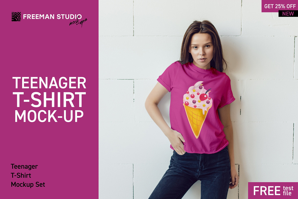 T-Shirt Mock-Up Bundle 2019, a Shirt Mockup by Freeman Studio (Photo 12 of 20)