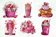 Whimsical Pink Sweet Summer Clipart, a Seasonal Illustration by Creative Art (Thumbnail 2 of 8)