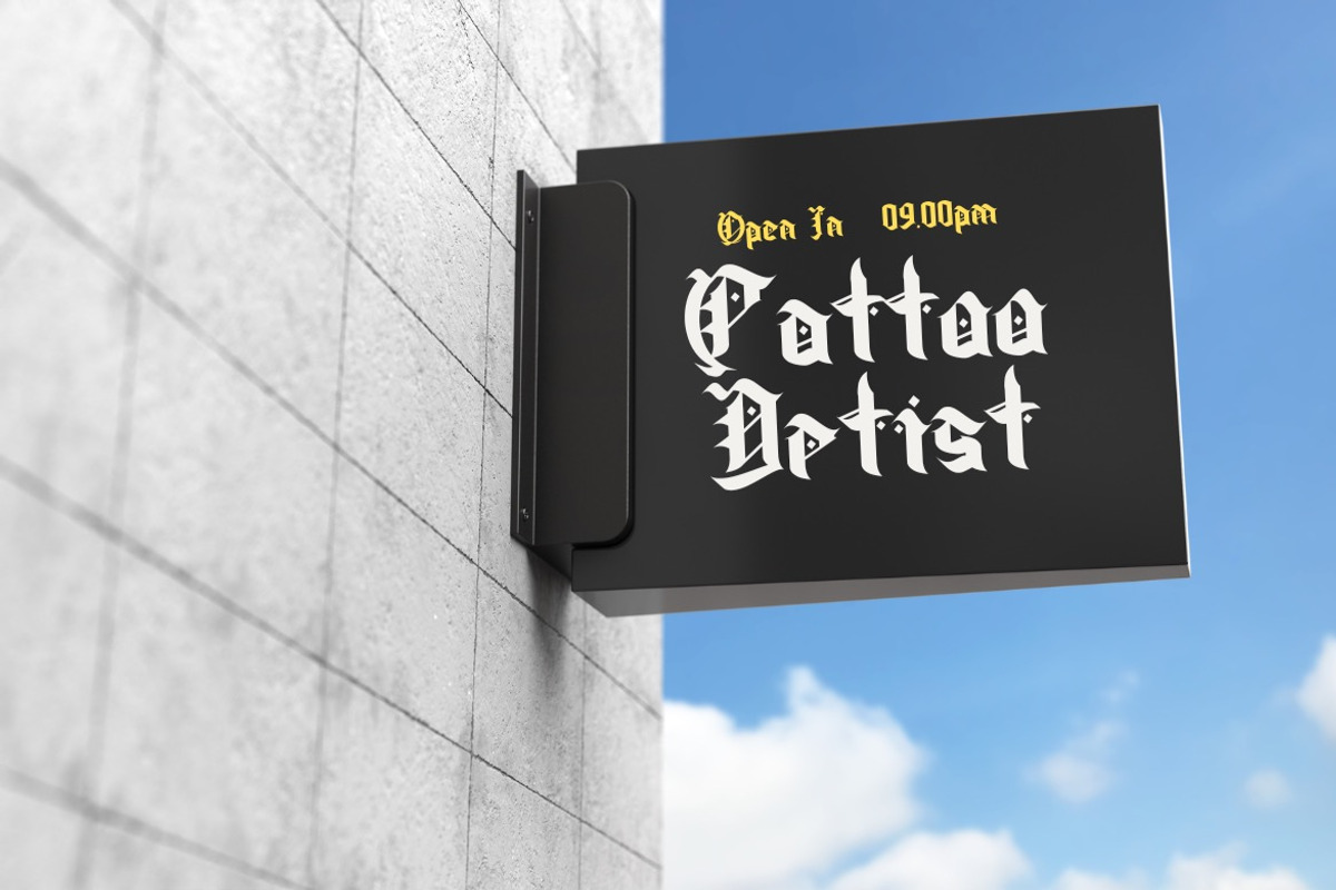 Sinevas - Modern Blackletter Font, a Blackletter Font by Dhabee (Photo 11 of 15)