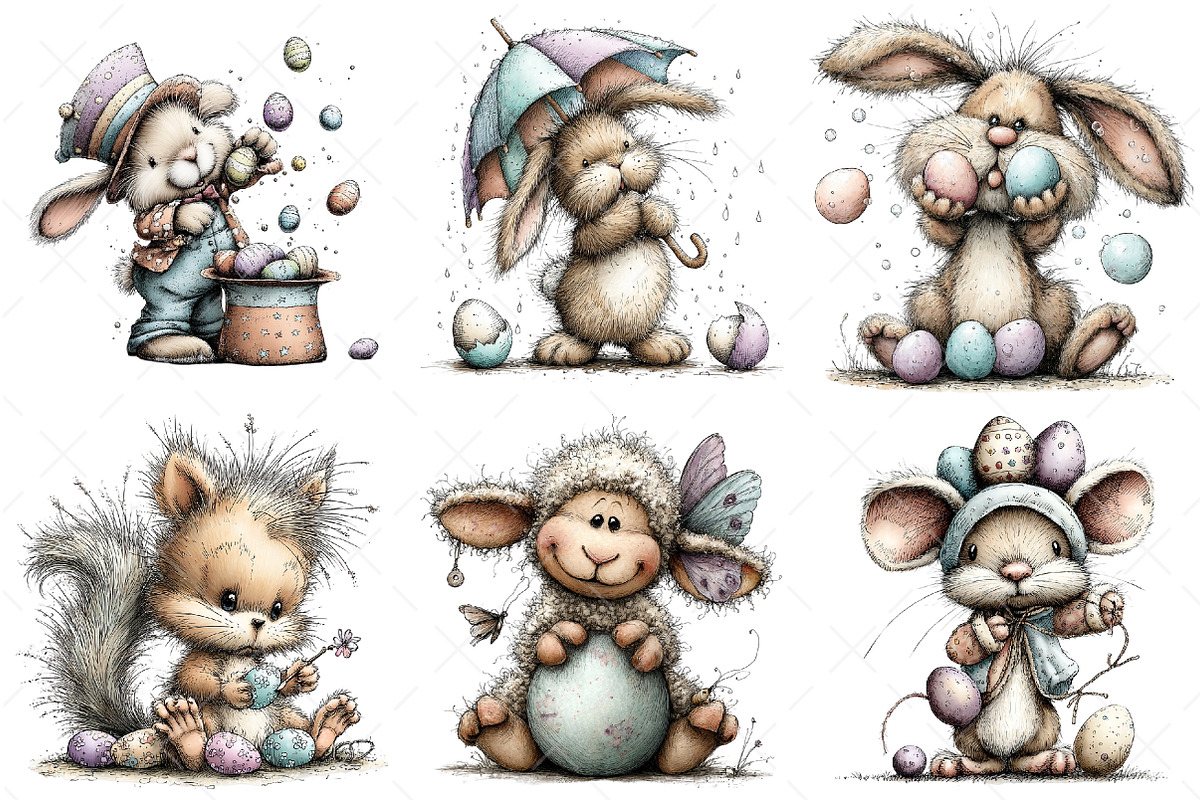 Whimsical Easter Animals Clipart, an Illustration by Craft Nest (Photo 4 of 11)
