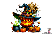 Witch Pumpkin Sublimation PNG Bundle, a Graphic by Clipart Bloom (Thumbnail 11 of 11)