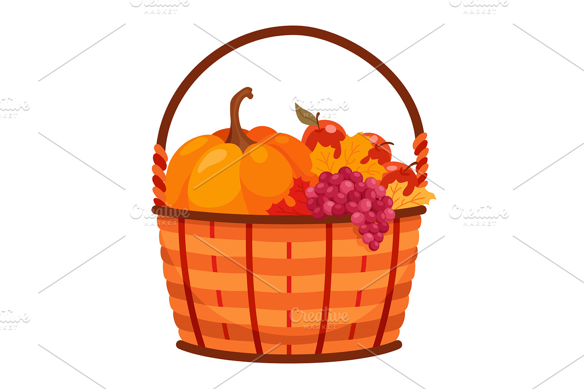 Basket autumn harvest icon. Grocery, a Food Illustration by the8monkey