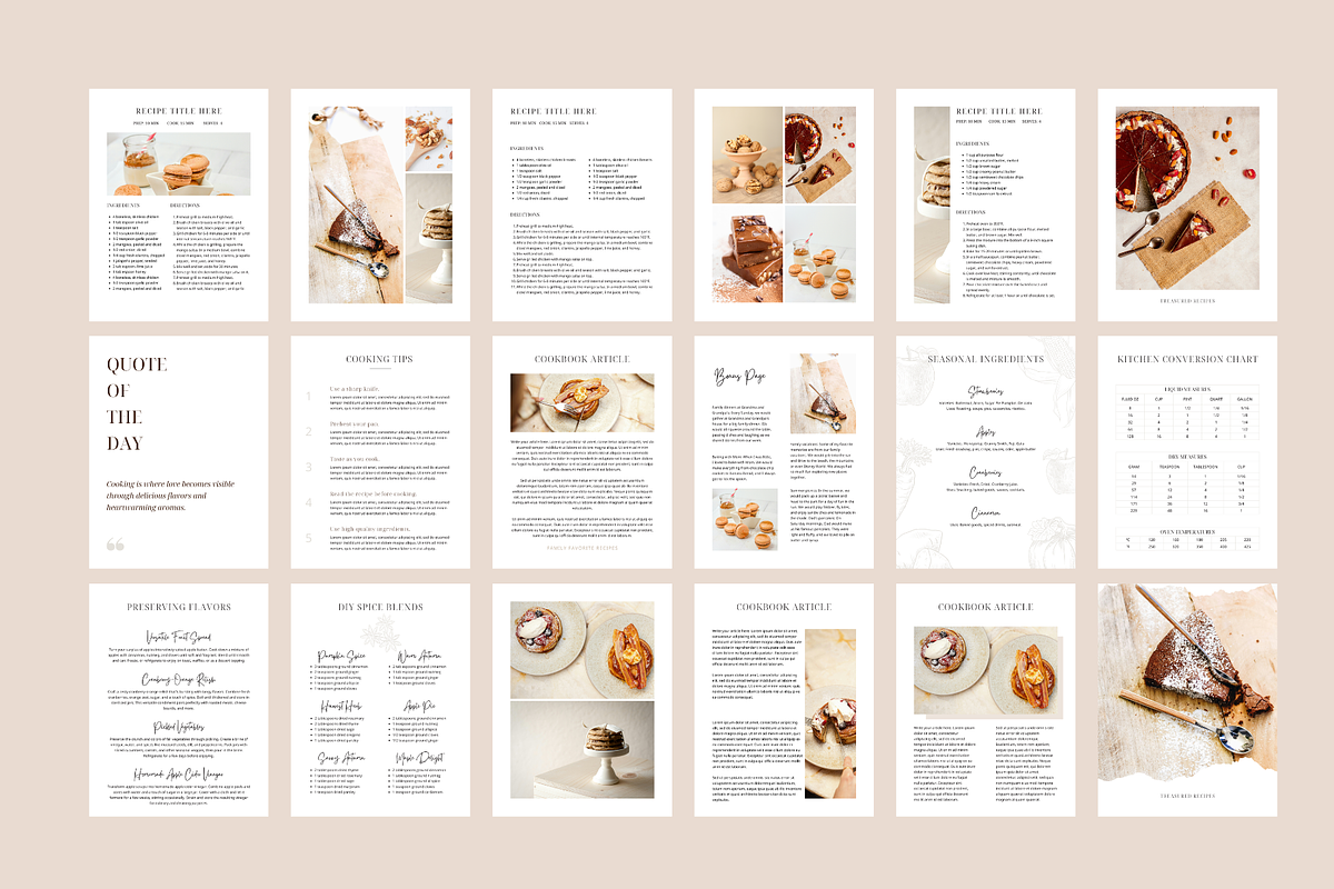 Minimalist Cookbook Template CANVA, a Templates & Theme by OrganizationOasisRo (Photo 6 of 10)