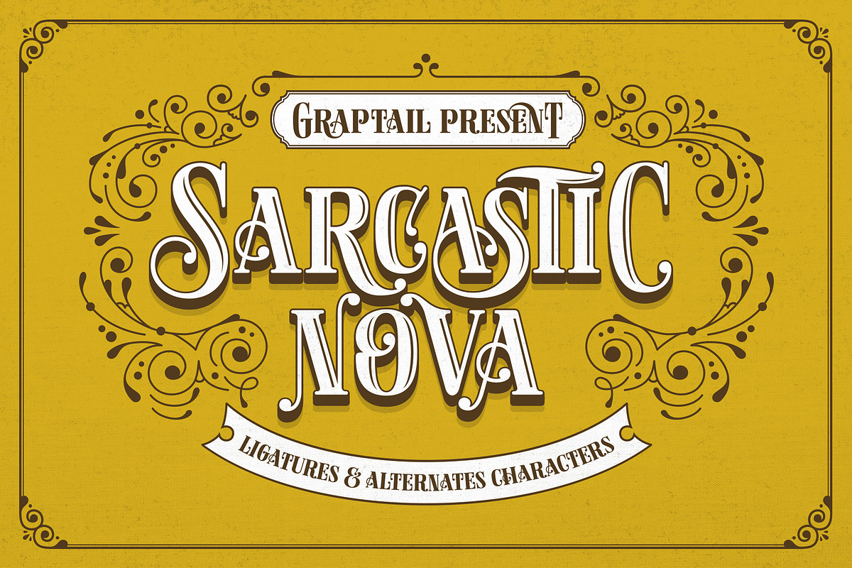 Sarcastic Nova, a Font by Graptail (Photo 1 of 12)