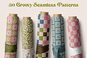 50 Groovy Retro Seamless Patterns, a Pattern Graphic by AnnArt (Thumbnail 3 of 8)