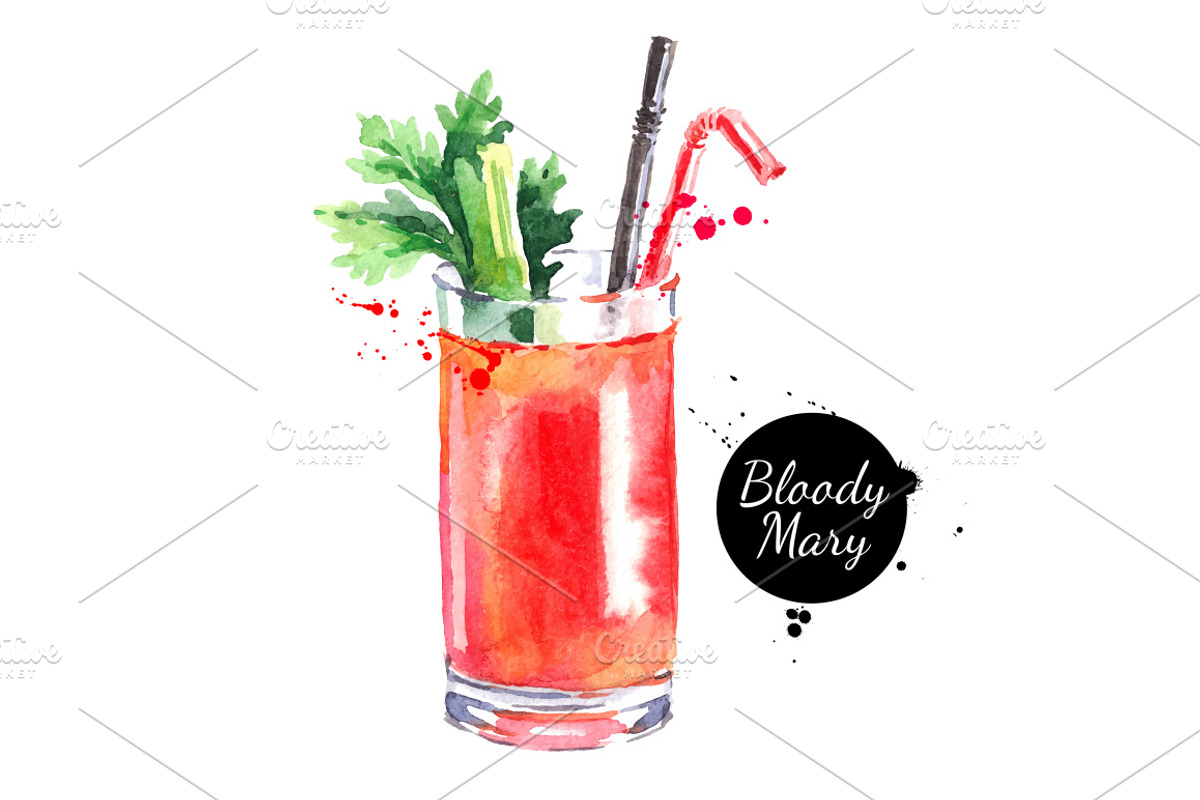 Cocktails Watercolor Vector Set, a Food Illustration by Elena Pimonova (Photo 5 of 5)