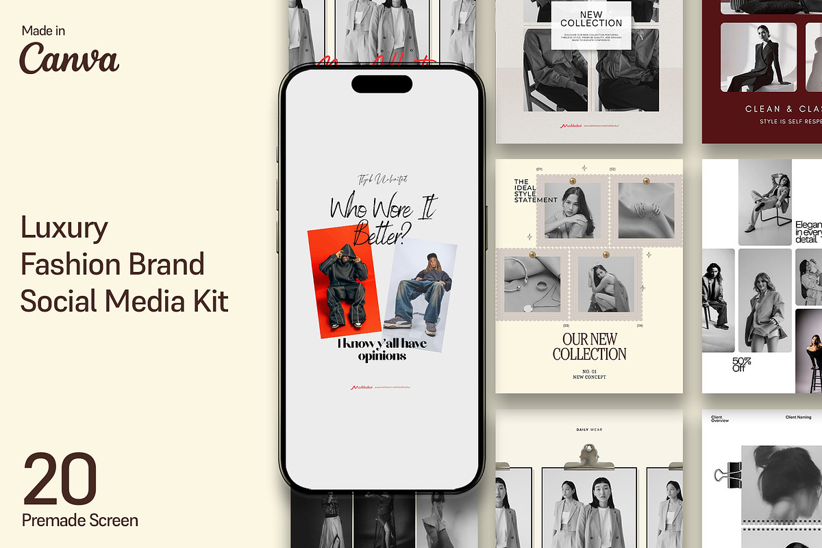 Fashion Brand Social Media Kit, a Social Media Template by Templeste (Photo 1 of 5)