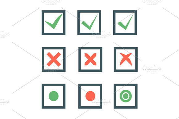 Check marks or ticks in boxes set preview 2