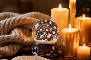 Cozy Winter Evening, Snow Globe, a Holiday Photo by Virgo Studio