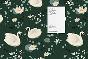 Swan Lake Seamless Pattern, a Pattern Graphic by PaperJamLab (Thumbnail 1 of 7)