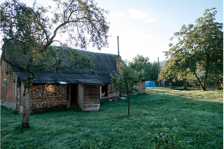 Mountain cabin. Mountain hut on