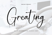 Greating, a Script Font by FreshTypeINK (Thumbnail 1 of 6)