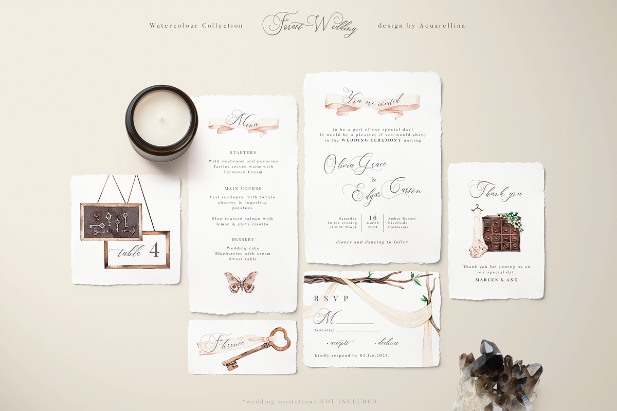 Forest Wedding Illustrations, a Decorative Illustration by Aquarellina (Photo 24 of 32)