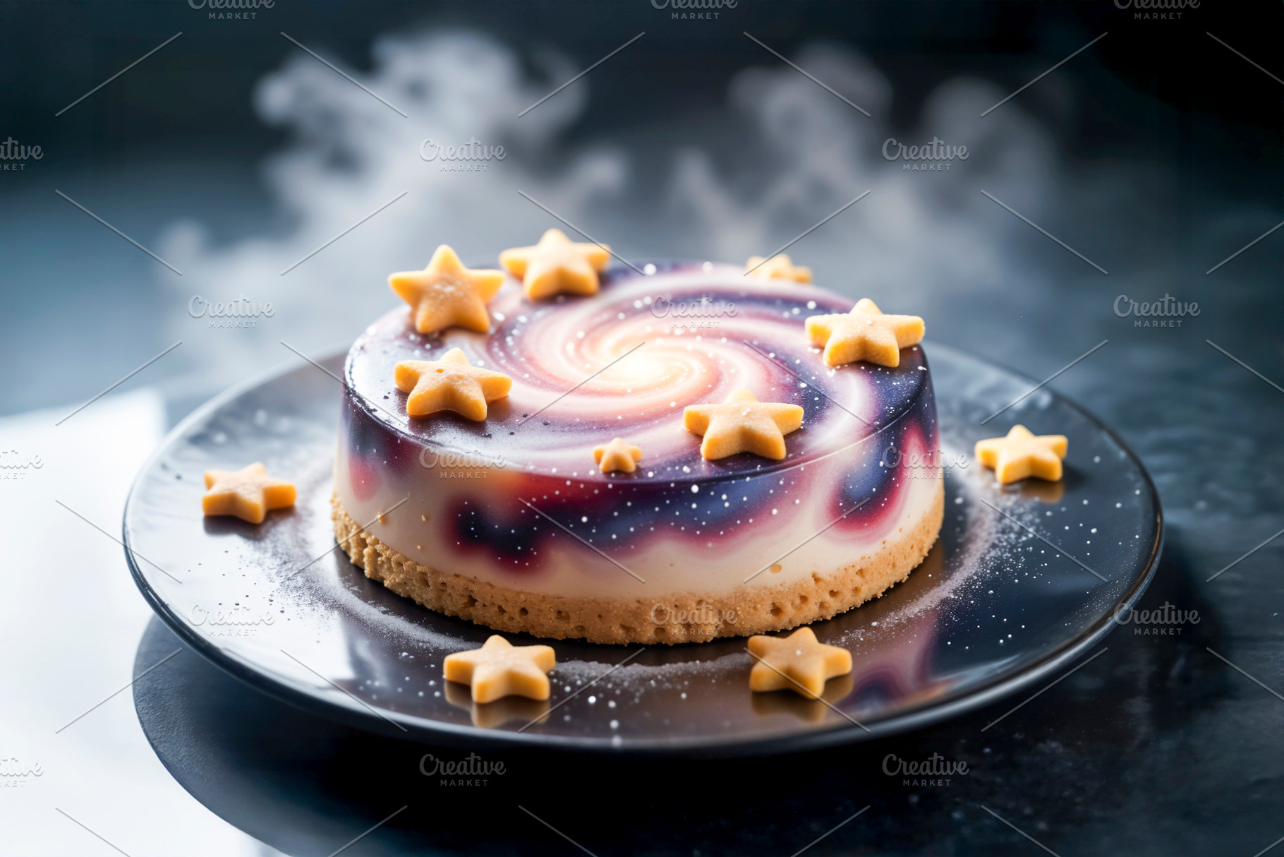 Galaxy swirl mousse cake, a Photo by rarrarorro