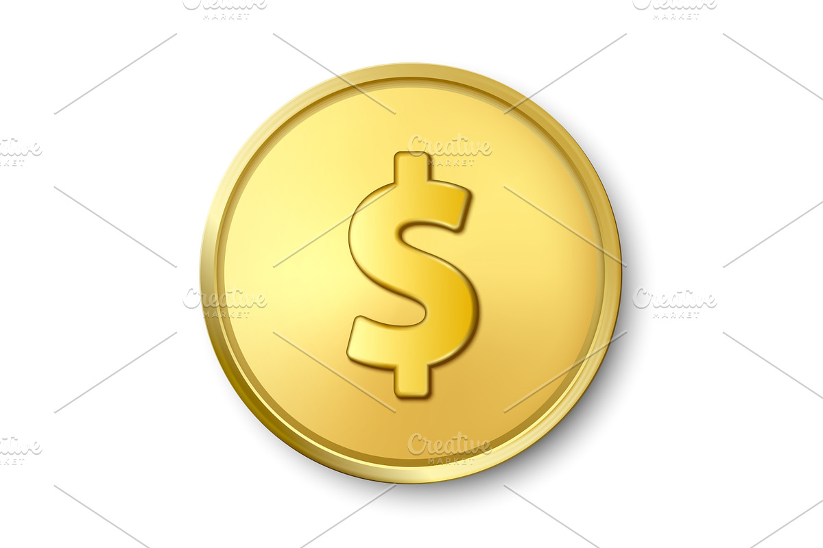Vector Realistic Golden Coin Set., an Object Graphic by Gomolach (Photo 5 of 7)