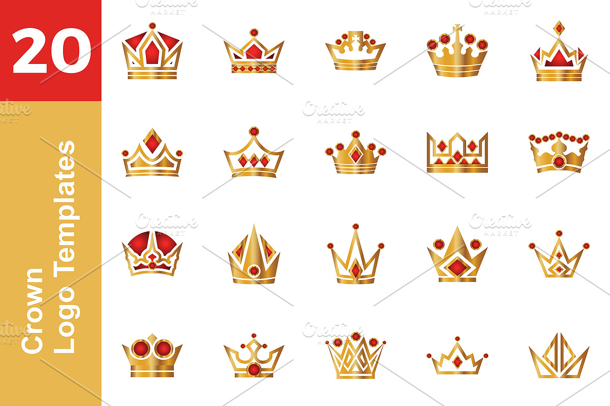 20 Logo Crown Templates Bundle, a Branding & Logo Template by Friendesigns (Photo 1 of 21)