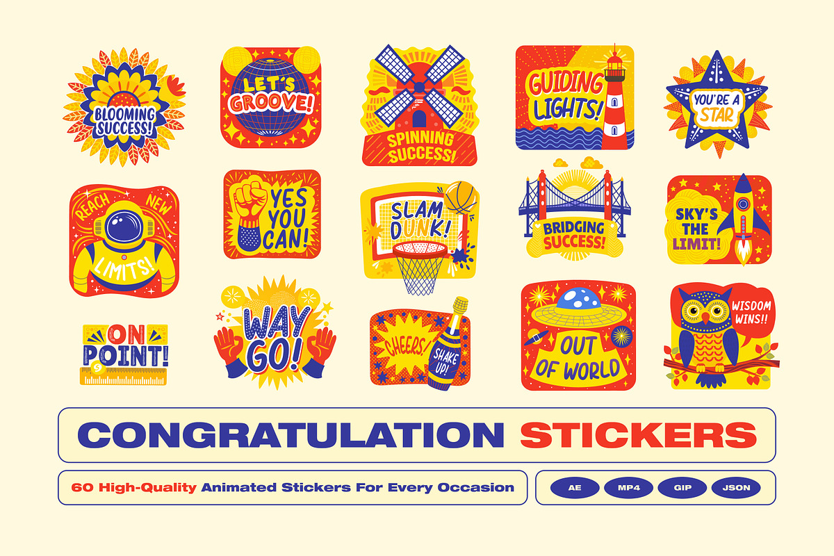 Animated Congratulations Stickers, an Emoji Icon by Creative Stall (Photo 1 of 5)
