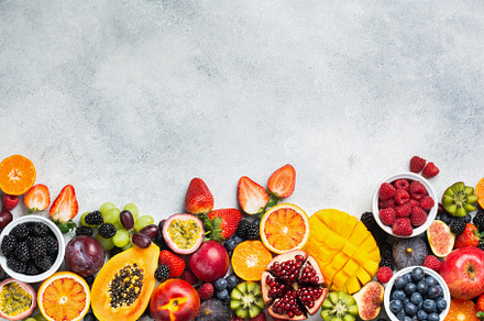 Delicious rainbow fruits featuring fruits, background, and papaya