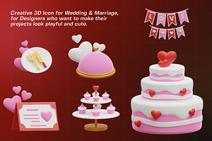 Wedding Icon 3D Illustration