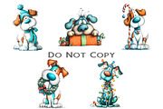 Quirky Christmas Dog Clipart Bundle, an Illustration by Craft Nest (Thumbnail 5 of 5)