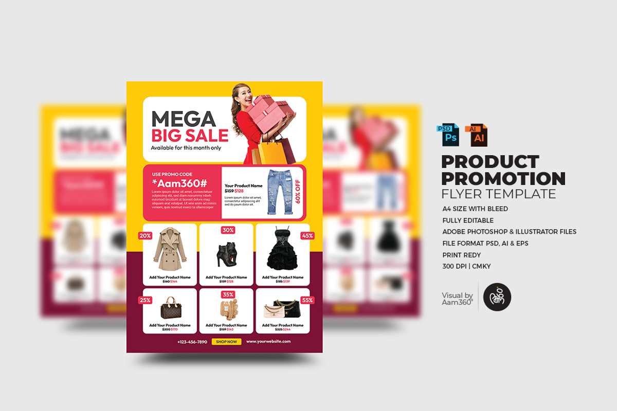 Product Promotion Flyer Template, a Flyer Template by Aam360 (Photo 1 of 3)