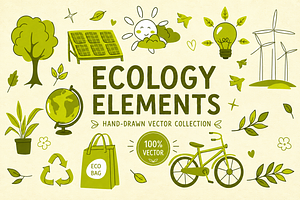 Ecology Vector Elements, an Object Illustration by alexdndz