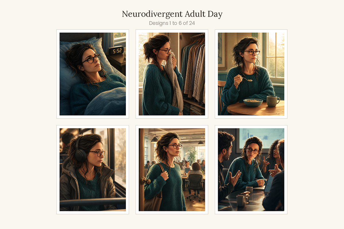 Neurodivergent Adult Set of 24, a Person Illustration by LanternkinStudio (Photo 6 of 13)
