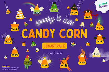 Spooky & Cute Candy Corn Clip Art