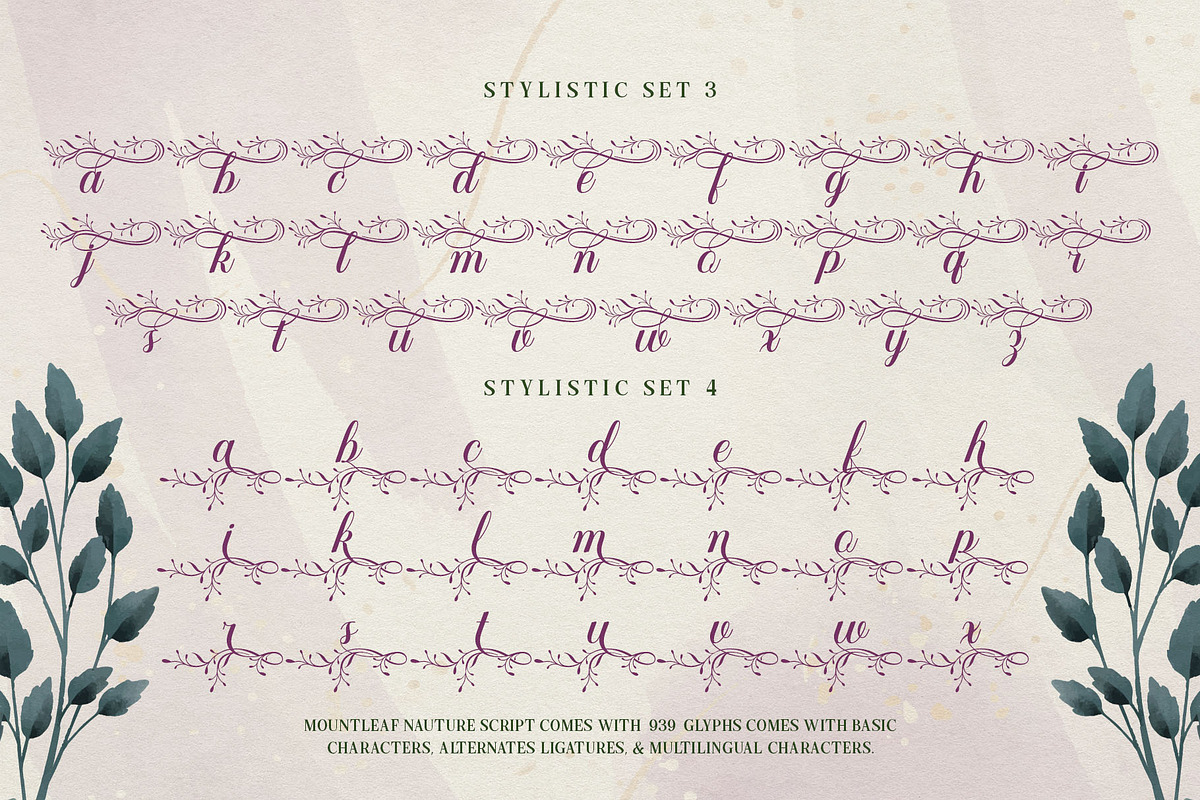 Mountleaf Typeface, a Script Font by alit design (Photo 8 of 20)