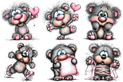 Funny Panic teddy bear Clipart, an Illustration by Craft Nest (Thumbnail 9 of 11)