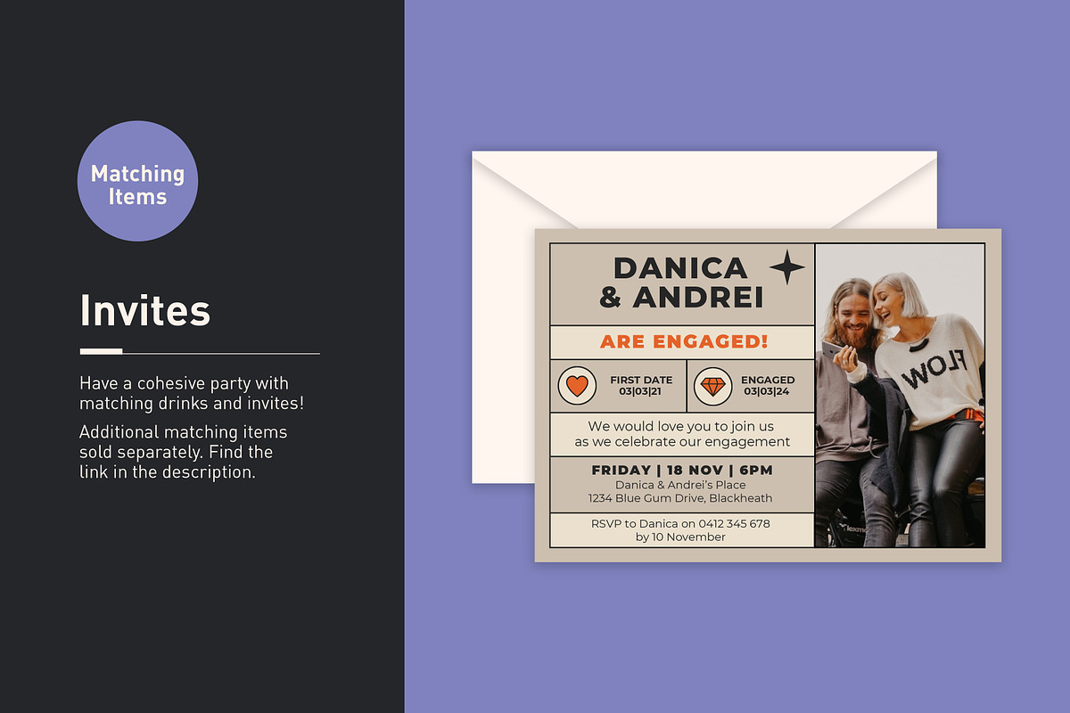 Danica + Andre Bottle Label Template, a Stationery Template by Mountain Folk Creative (Photo 5 of 5)