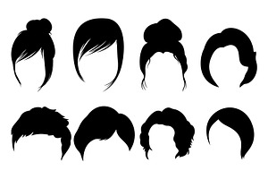 Set Of Women's Hairstyle