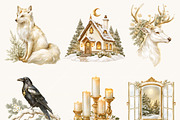 Celestial Winter Wonderland Clipart, an Object Illustration by BusyDaydesign (Thumbnail 3 of 9)