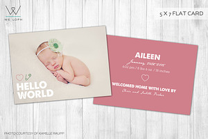 New Born Card Template - Hello World