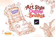 Art-Style Outline Brushes, a Brush Add-On by TheDoodleSweets (Thumbnail 1 of 4)